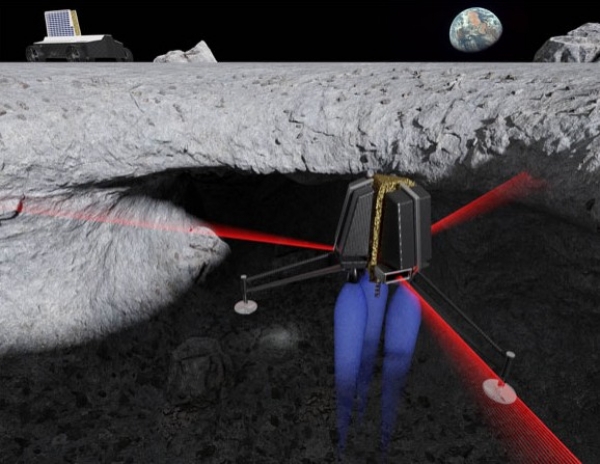 Drony budou hledat lávové tunely na Měsíci a Marsu